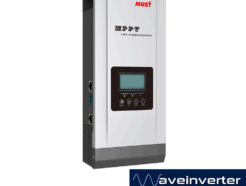 MUSTPOWER 12/24/48V 80A MPPT Solar Charge Controller in a sleek white case with a digital display and ports for connections, designed for efficient solar energy management.