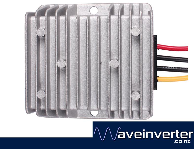 Waveinverter 24V to 13.8V DC 20A converter for radio and communications equipment, IP68 sealed aluminium case with mounting holes